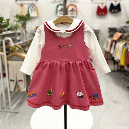 Miki Autumn New 22 Flower Cartoon Girl Bow Dress Baby Vest D