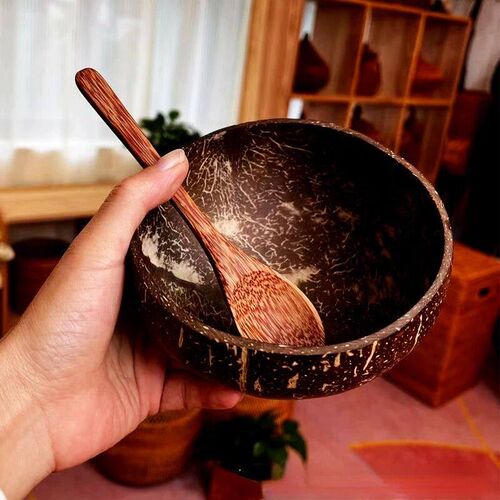 9-15cm Natural Coconut Bowl Set Wooden Salad Ramen Bowl Coco