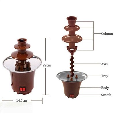 Compact Electirc Chocolate Fondue Fountain 3 Tiers Hotpot