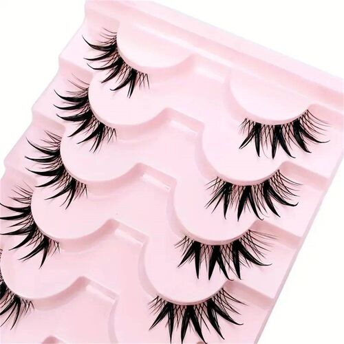 7 Pairs Half Eye Lashes With Transparent Stem Natural Long 3