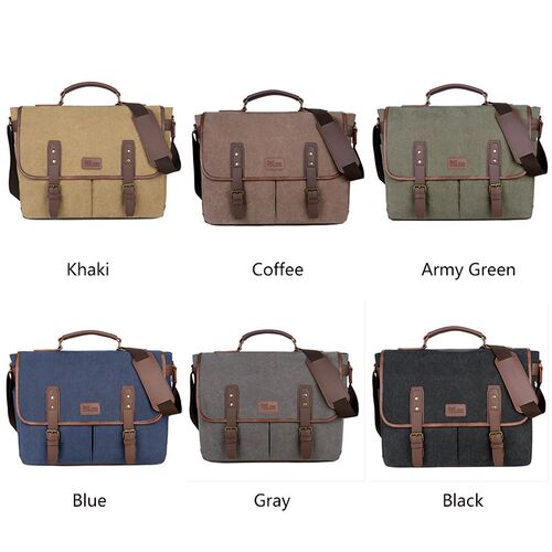 Vintage Men Briefcases  14 inch Laptop Bags Portable Messeng