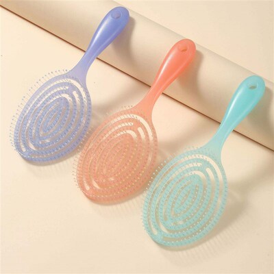 1pcs Relaxing Massage Comb for Hair Elastic Hollow Out Hairb