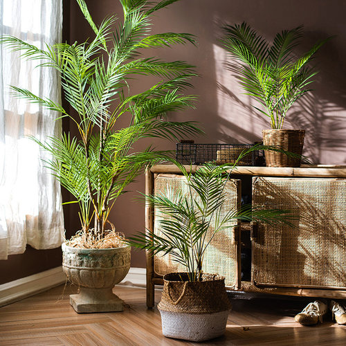 125cm Large Artificial Palm Tree Tropical Plants Branch Plas