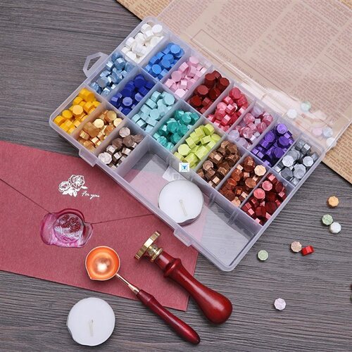 Vintage Octagonal Sealing Wax Tablet Set with Spoon Sealing