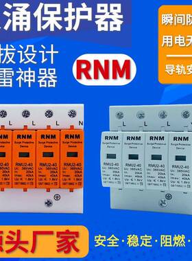 防雷浪涌保护器避雷器2P 220V 40kA二级家用电涌开 关光伏4P 380V