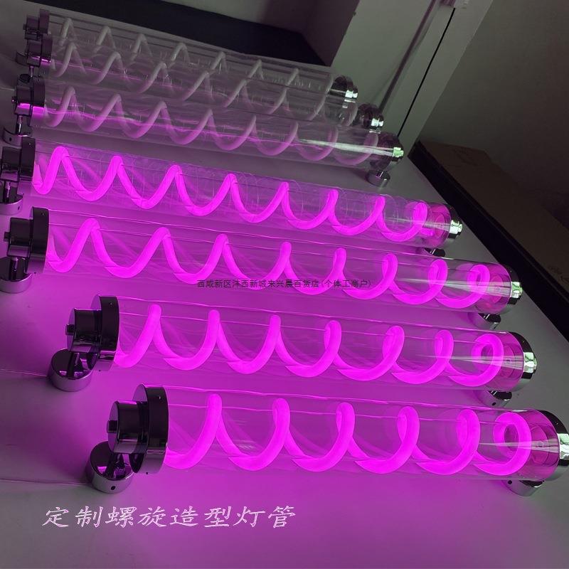 亚克力发光柱LED灯箱螺旋弹簧灯管游乐场趣味空间艺术氛围装饰灯1图片