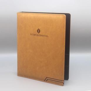 酒店宾馆民宿客房服务指南本A4文件夹菜谱皮革便签夹LOGO