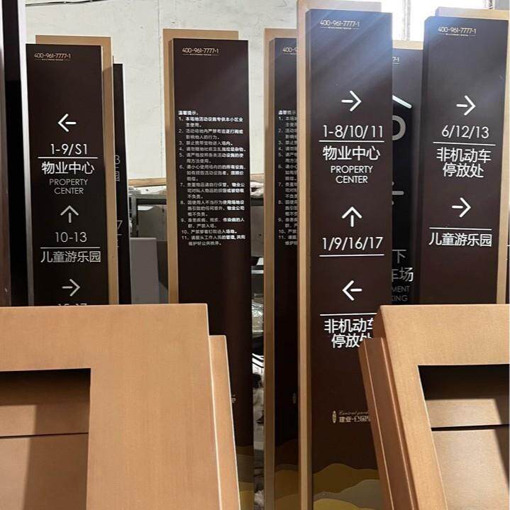 地产小区导视牌广告牌标识牌不锈钢立式精神堡垒停车牌