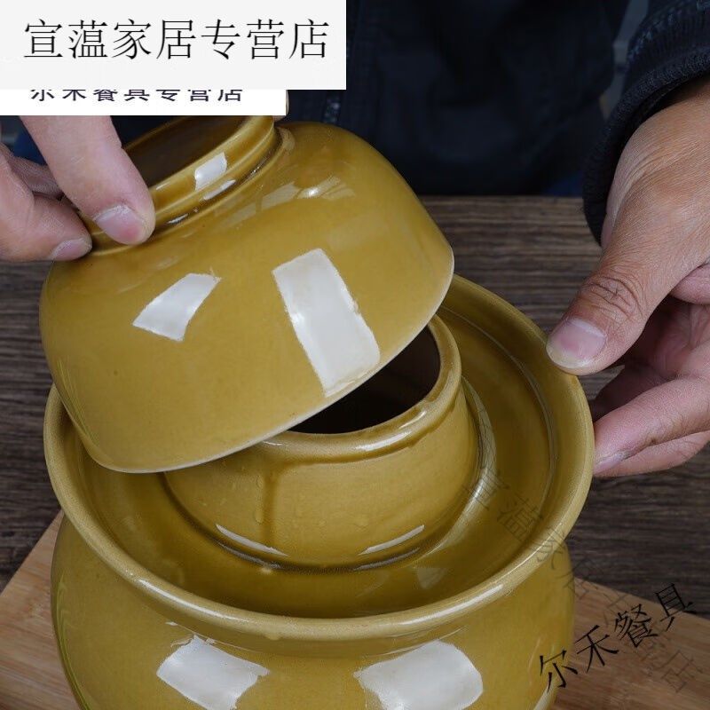 新品坛子土陶坛子小迷你土陶斤斤斤斤家用的小缸罐A青釉1斤
