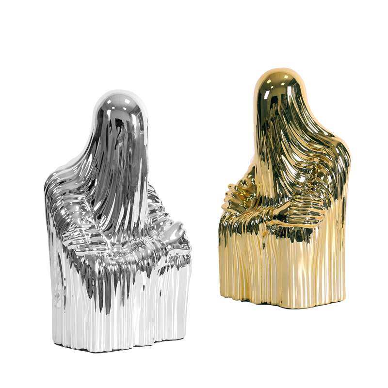 现代意式极简银色雕塑蒙面人物个性摆件茶室书房桌面家居装饰摆件,3C数码配件,其它配件,淘宝优惠券,粉丝福利购,淘宝优惠卷