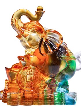 琉璃象工艺品招财客厅家居手工玄关装饰品摆件创意现代乔迁礼品