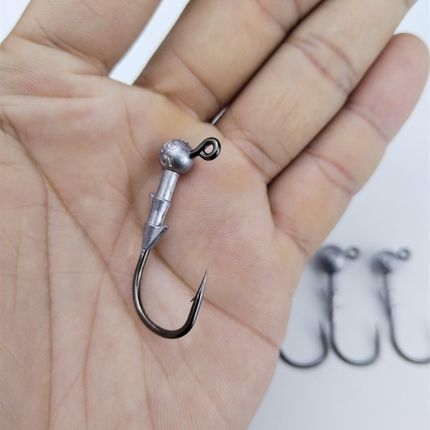 3.5/5/7/10克铅头钩倍加强版六倍血槽鲈鱼翘嘴鳜鱼海鲈巨物20枚