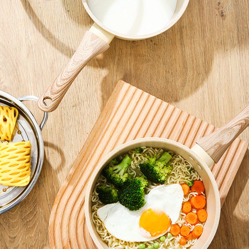 麦饭石奶锅不粘锅小号家用热牛奶煮奶煮面无油烟电磁炉燃气通用