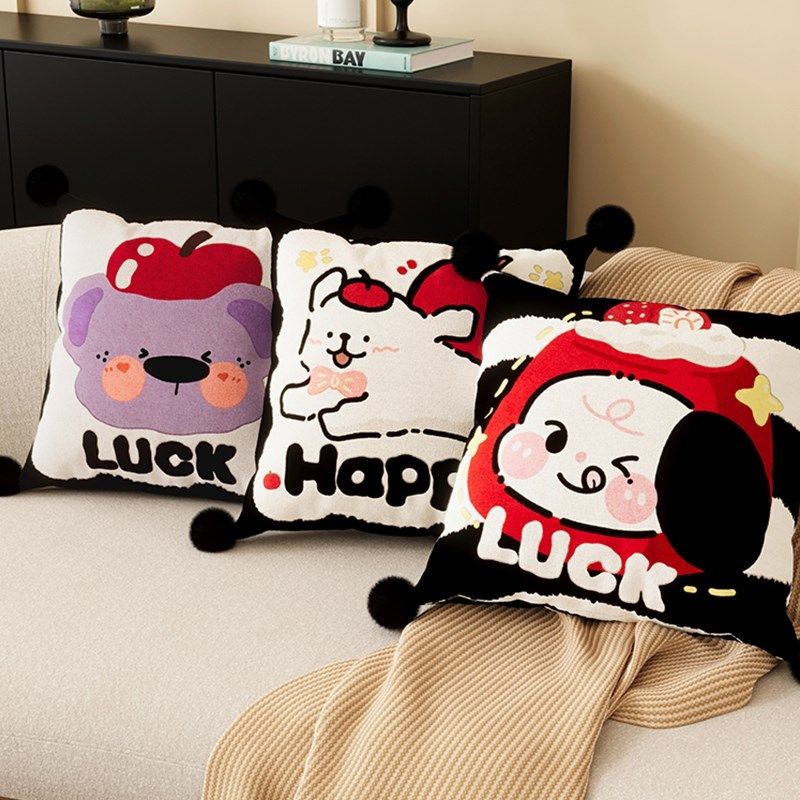 多巴胺抱枕沙发客厅卡通可爱靠枕靠背垫正方形抱枕卧室床头靠垫