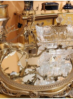 茱莉安法式复古别墅桌面摆件小鹿拉车饰品盒糖果盒水晶盒子