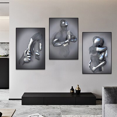 Modern Metal Figure Statue Art  Painting Romantic Abstract P