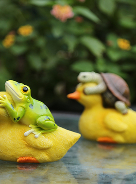 仿真动物小鸭子摆件花园庭院创意装饰品摆件假山鱼池装饰造景摆设