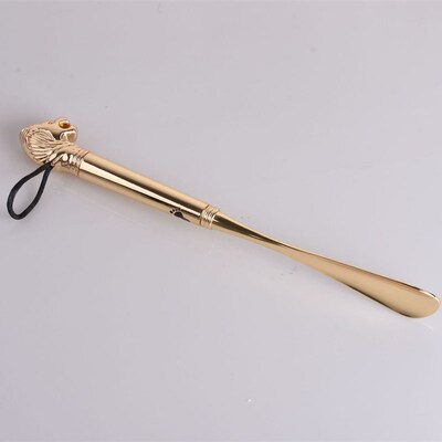 Premium Metal Lion Head Shoehorn Short Handle Shoe Helper fo