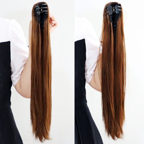 Passetail Wig Womens Long Hair Grab Clip Long Straight High
