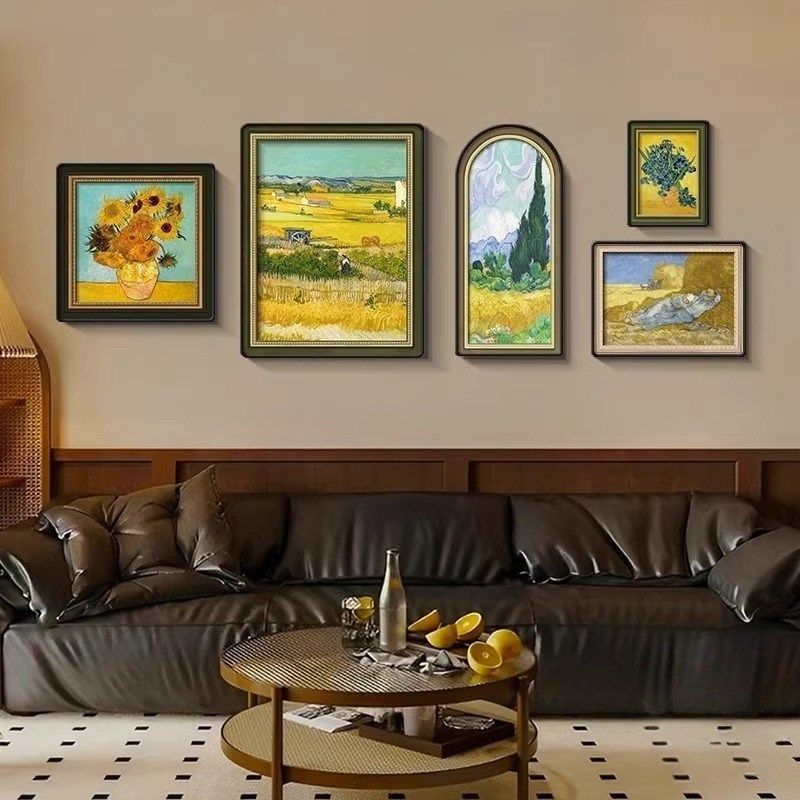 梵高客厅装饰画向日葵丰收名画艺术挂画餐厅画沙发背景墙壁画,家居饰品,现代装饰画,淘宝优惠券,粉丝福利购,淘宝优惠卷