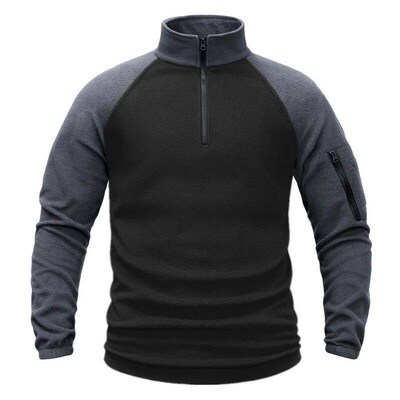 Mens Polar Fleece Quarter Pullover Sweatshirt Long Sleeve