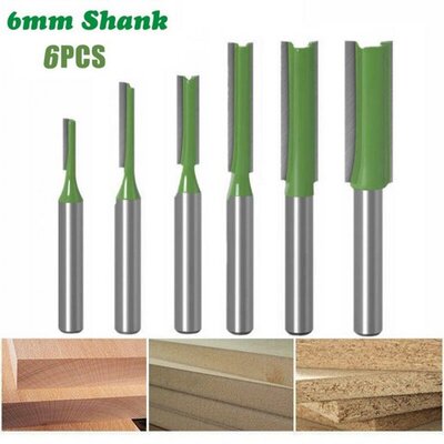 6pcs 6mm Shank Router Bit Milling Cutter Wood Carving Single