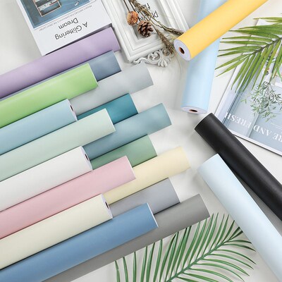 Plain Macaron Self-adhesive Wallpaper Waterproof Pure Color