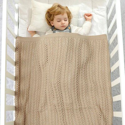 90*70cm Knitted Baby Blankets Newborn Boys Girls Stroller Cr