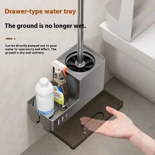 Bathroom Toilet Brush Holder Cleaning Tools Space Aluminum W