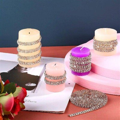 1 Yard Rhinestone Chains For Sewing 3 Rows Crystal Chain