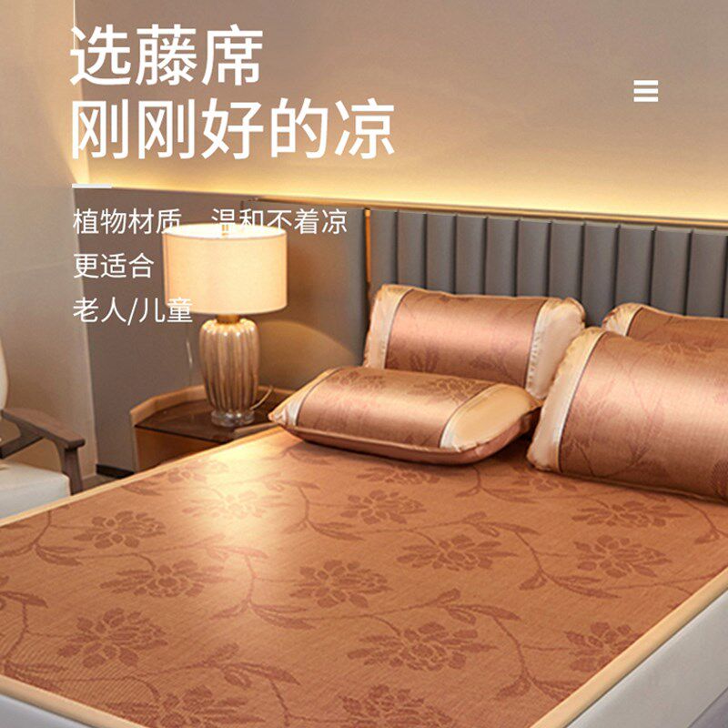 202新款家用凉席天然藤席可折叠席夏季床垫席子床上草席冬夏两用,床上用品,藤席,淘宝优惠券,粉丝福利购,淘宝优惠卷