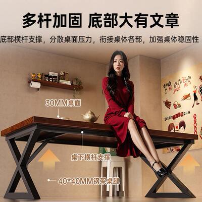 饭桌餐厅饭快餐店堂CZ0054小吃面馆烧子烤店餐桌餐饮商用员工食桌