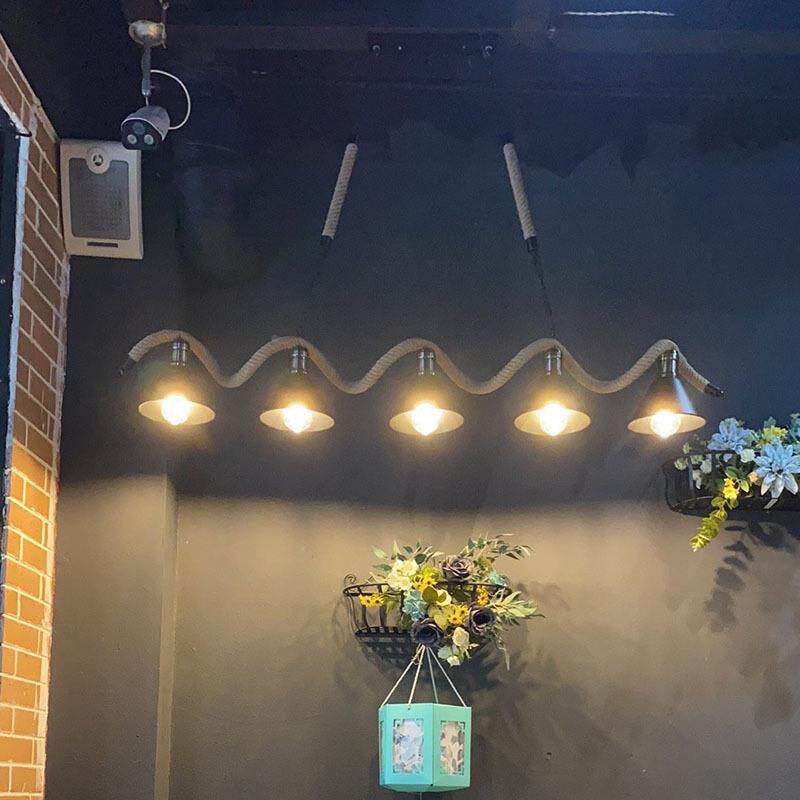 性工业风吊灯创意个麻绳复古厅酒吧服装MD-01-48火锅烤肉店餐铁艺