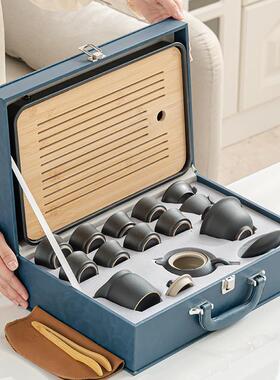 黑陶功夫茶具套壶装全杯套家用办公室58725茶茶约盖碗茶叶简罐整