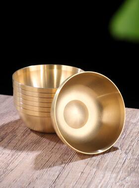 大藏禅饰小铜供水碗光藏式黄铜西藏密宗用品家用圣水杯供水杯摆件