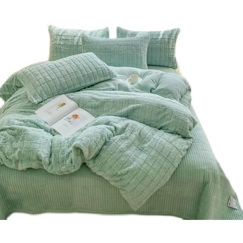 冬季加厚兔兔绒牀盖四件牀单夹面绒毛珊瑚绒牀品,床上用品,床品套件/四件套/多件套,淘宝优惠券,粉丝福利购,淘宝优惠卷