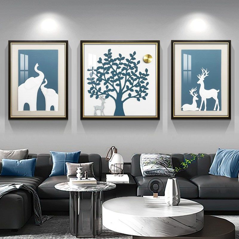 新款客厅装饰画手工立体实物马三联画沙发背景墙挂画高档大气壁画,家居饰品,现代装饰画,淘宝优惠券,粉丝福利购,淘宝优惠卷