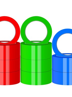 速横彩色胶带8mm黑色蓝色白色封箱绿色红色封箱打包胶带整箱封装