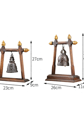 泰国工艺品东南亚风格铜铃摆件创意家居桌面大象铃铛玄关装饰品