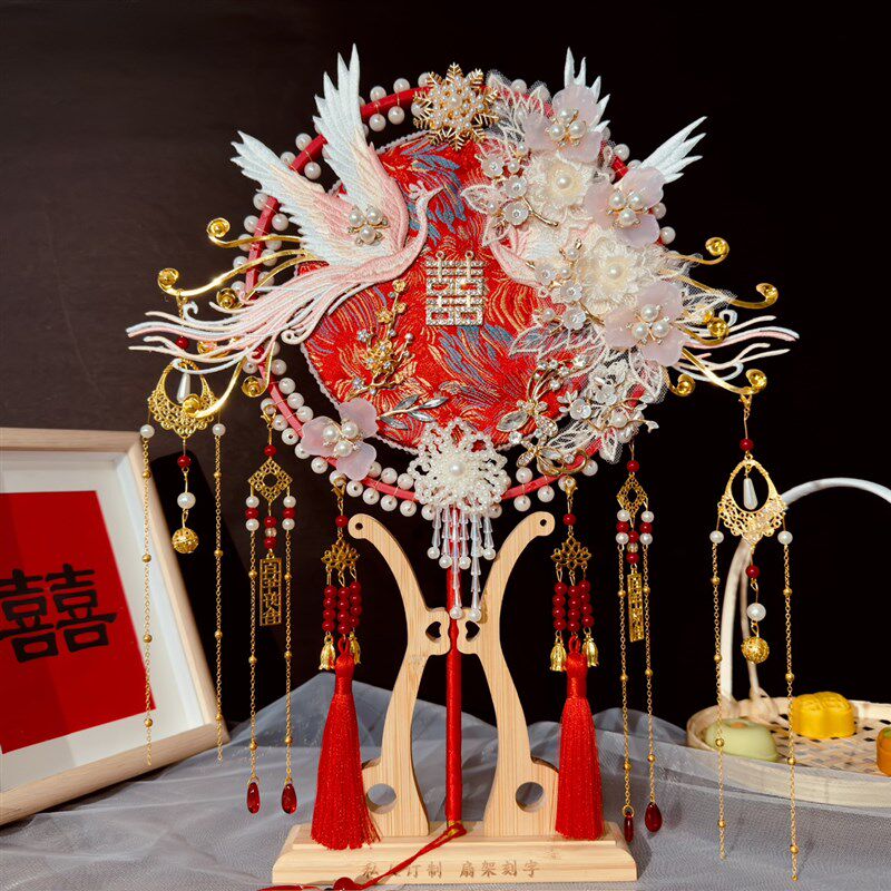 团扇新娘结婚中式秀禾扇子diy材料包婚礼却扇喜扇婚扇高级感面,家居饰品,工艺扇/团扇/喜扇/折扇,淘宝优惠券,粉丝福利购,淘宝优惠卷