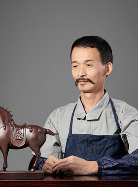 黑檀木雕唐马摆件实木工艺品马到成功客厅酒柜玄关办公室开业礼品
