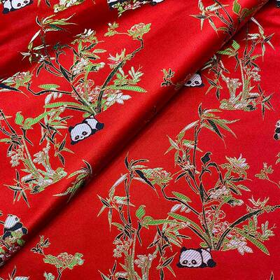 家供提应仿宋锦织锦厂缎布料装熊猫CAV拜年服汉童服旗袍唐装花面