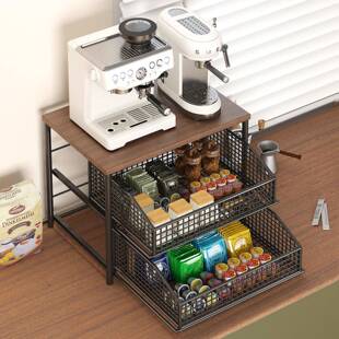 室QY0003打印机置物架桌面抽屉咖啡机收架办公纳桌上小带型双层放
