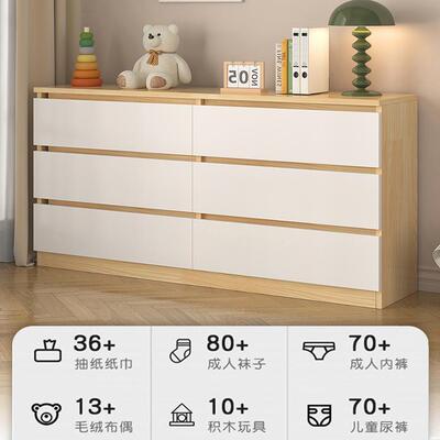 新款奶油风柜卧室BLH立柜床置厅物柜客靠墙五斗斗柜实木尾柜收纳