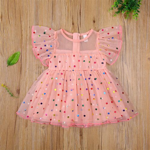 Citgeett Summer Infant Baby Girls Short Sleeves Mesh Dress C