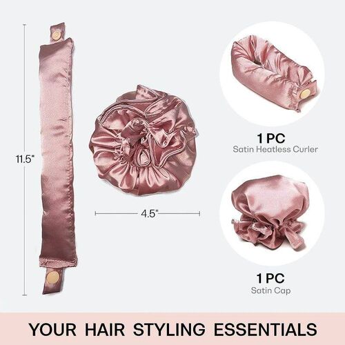 2pcs Satin Heatless Hair Curler Set, Hair Rollers For Heatle