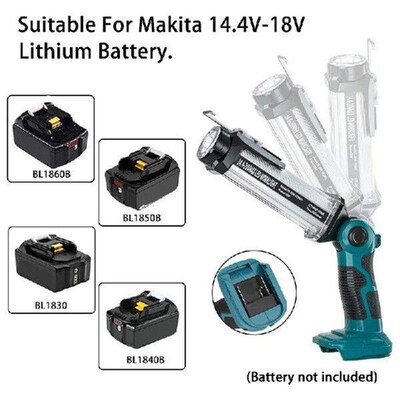 2000LM LED Work Light Flashlight for Makita 18V Li-ion