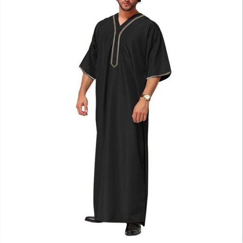 2025  Middle East Arab Dubai Malaysia Mens Loose Robe Butto
