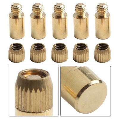 5pcs Brass Brackets Shelf Support Studs Pegs Pins Plugs