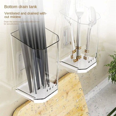Kitchen Wall-mounted Chopstick Storage Box Household Punch-f
